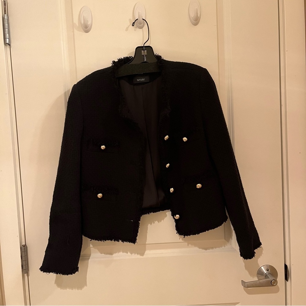 MANGO cropped tweed jacket